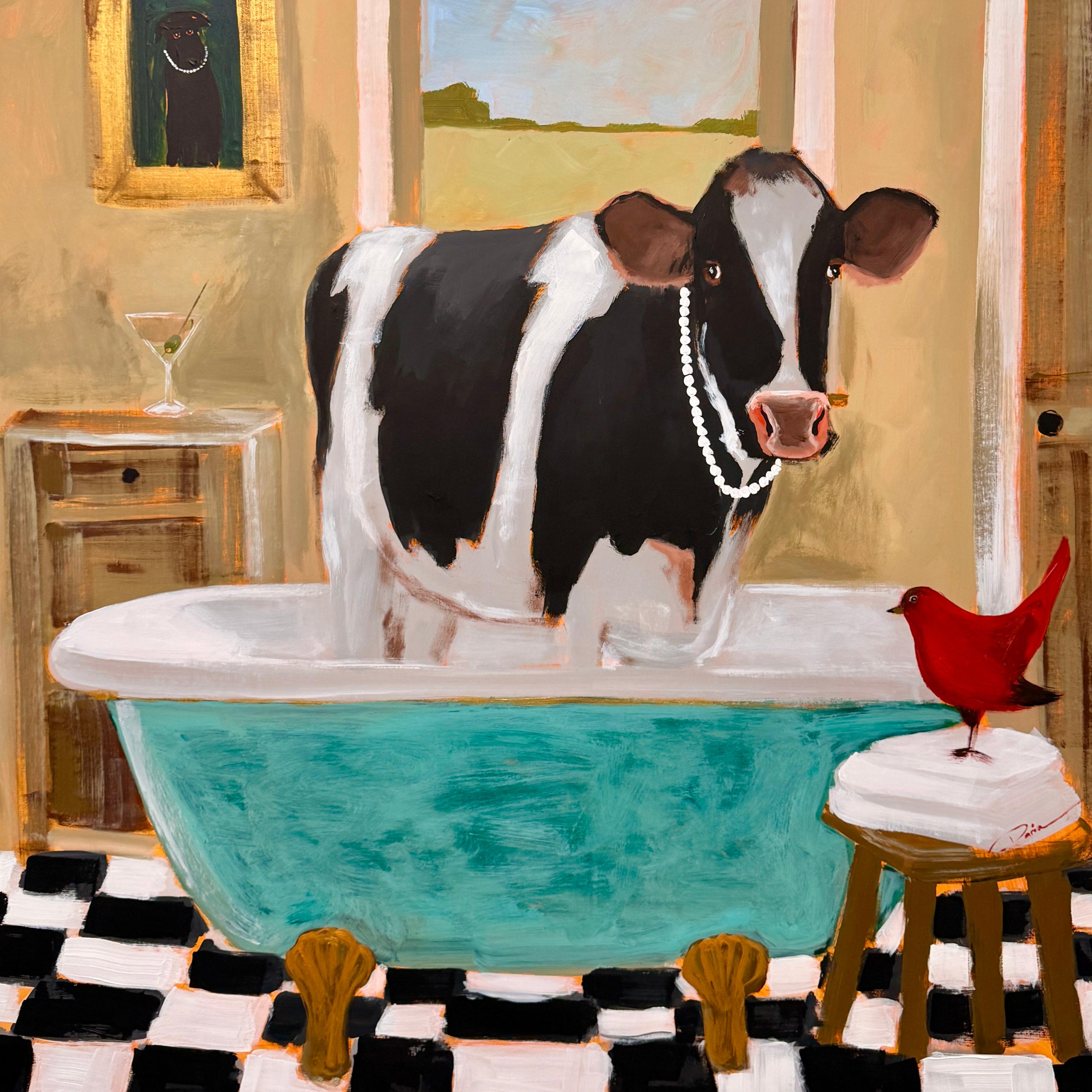 Daria Okhrimenko Animal Painting - Some Quality Time for YOURSELF