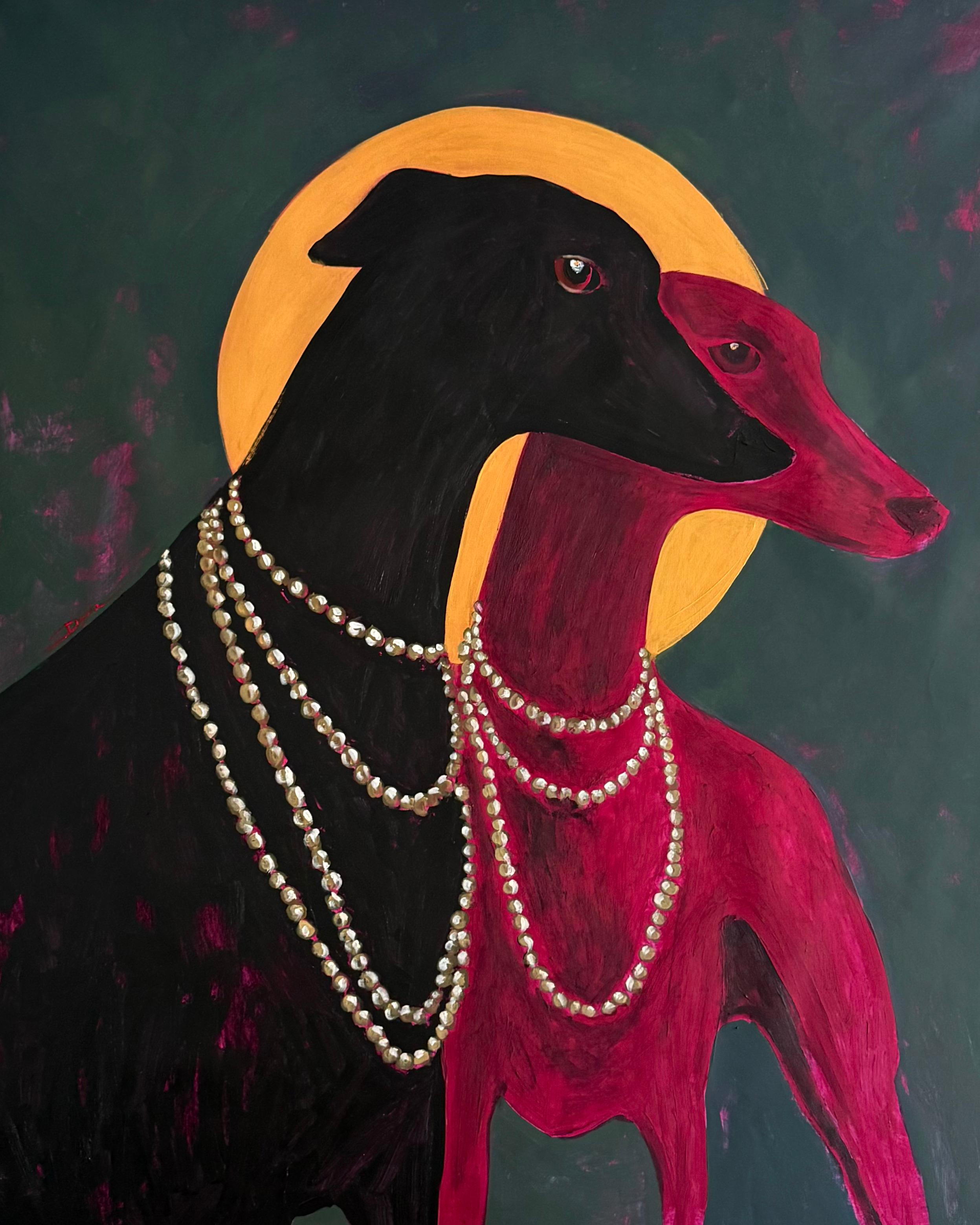 Zwei Präsenzen – Painting von Daria Okhrimenko