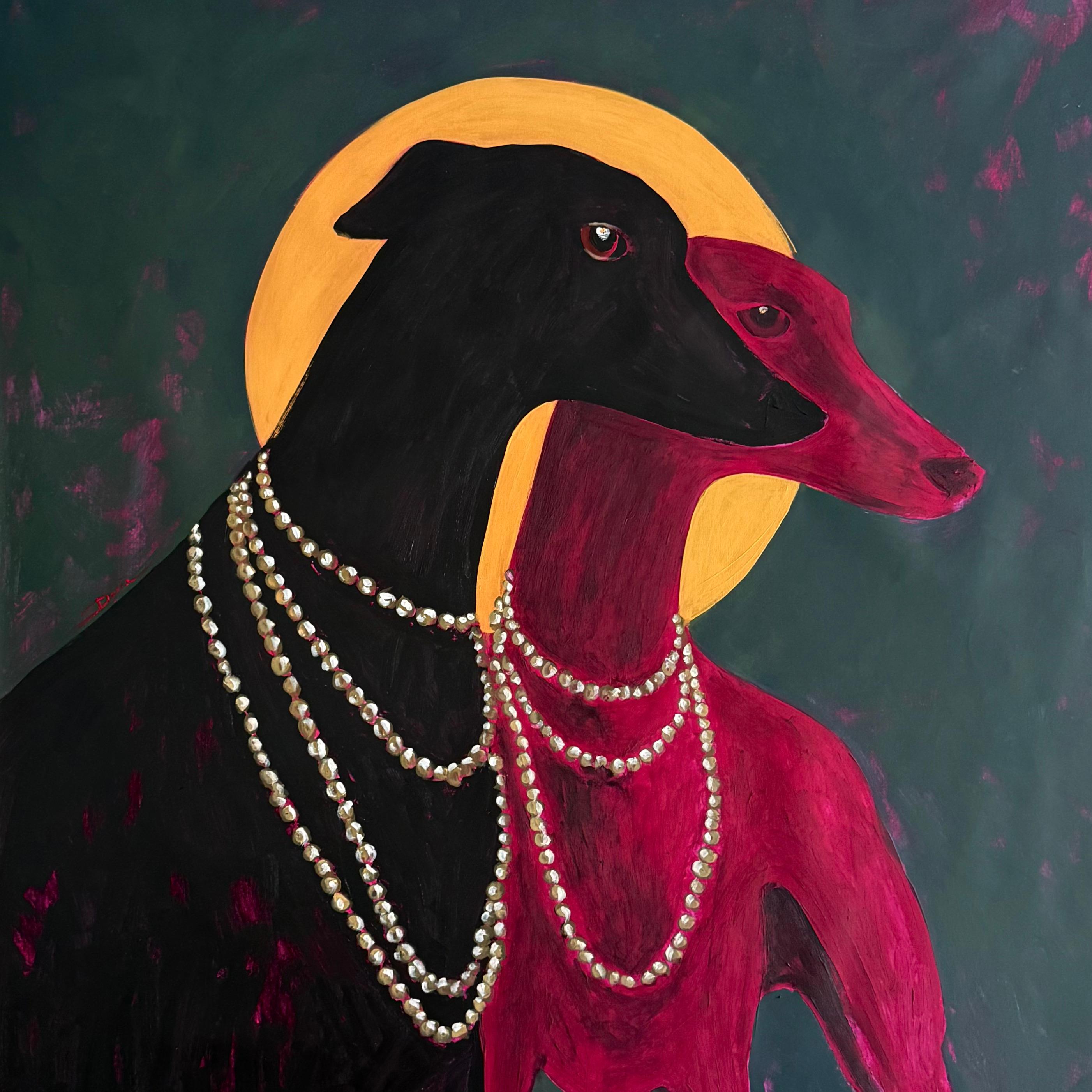 Daria Okhrimenko Animal Painting – Zwei Präsenzen