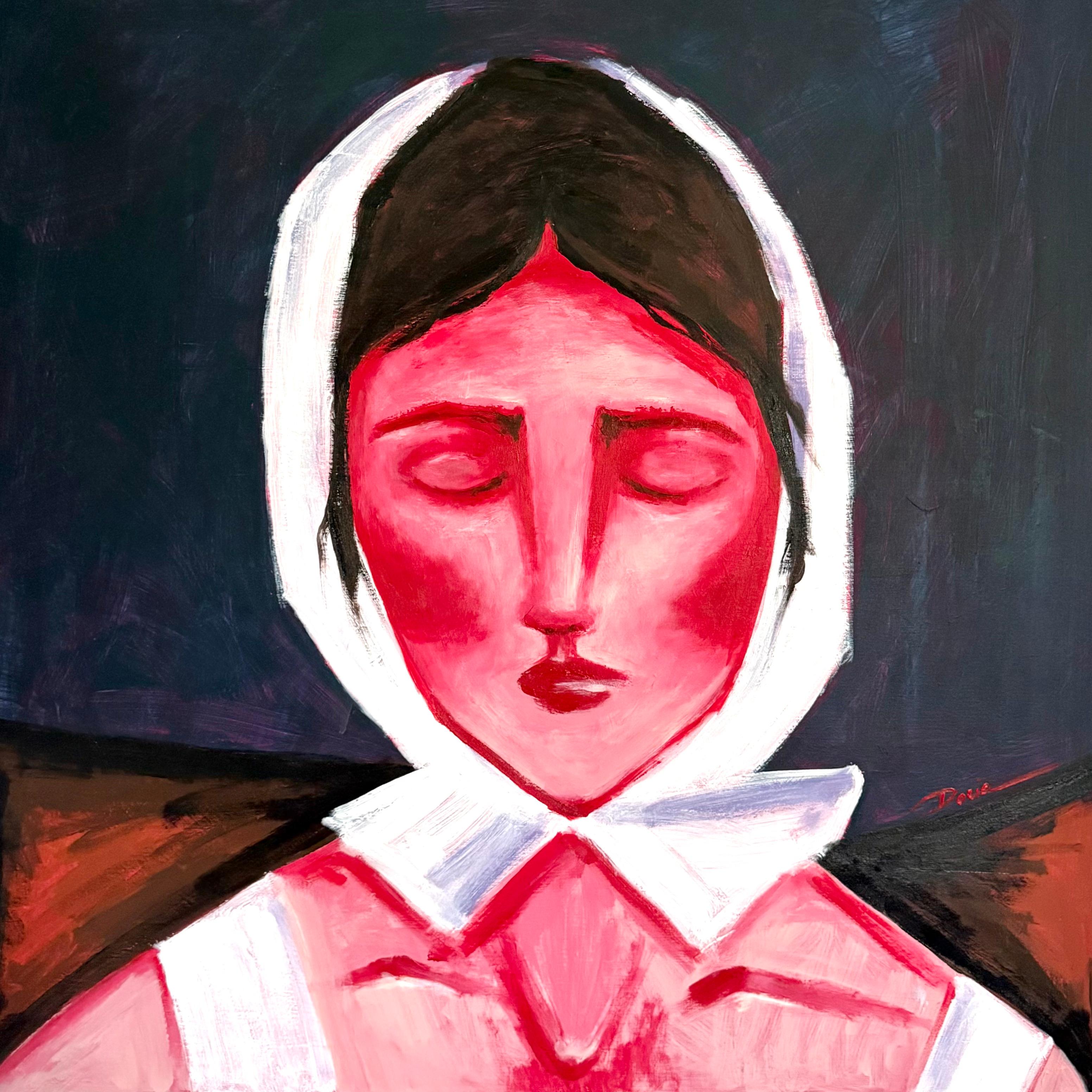 Daria Okhrimenko Figurative Painting - When No Answers Are Needed