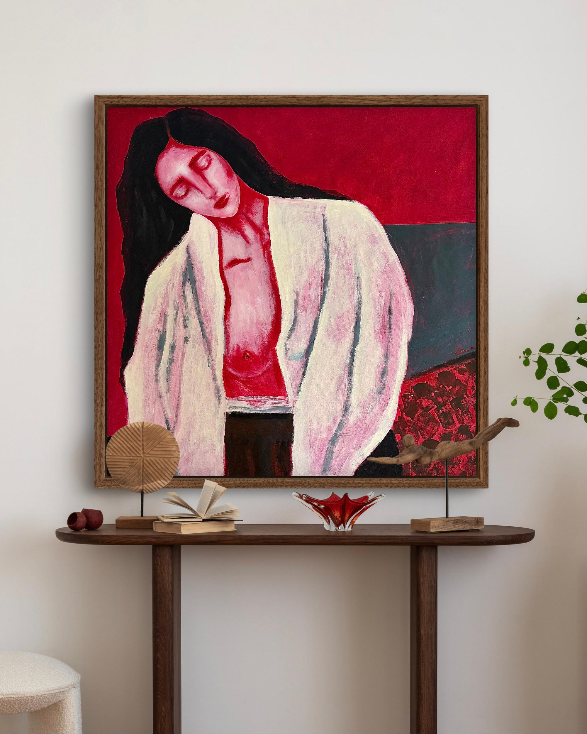 Where You Don’t Have to Hold Your Back Straight - Contemporary Painting by Daria Okhrimenko