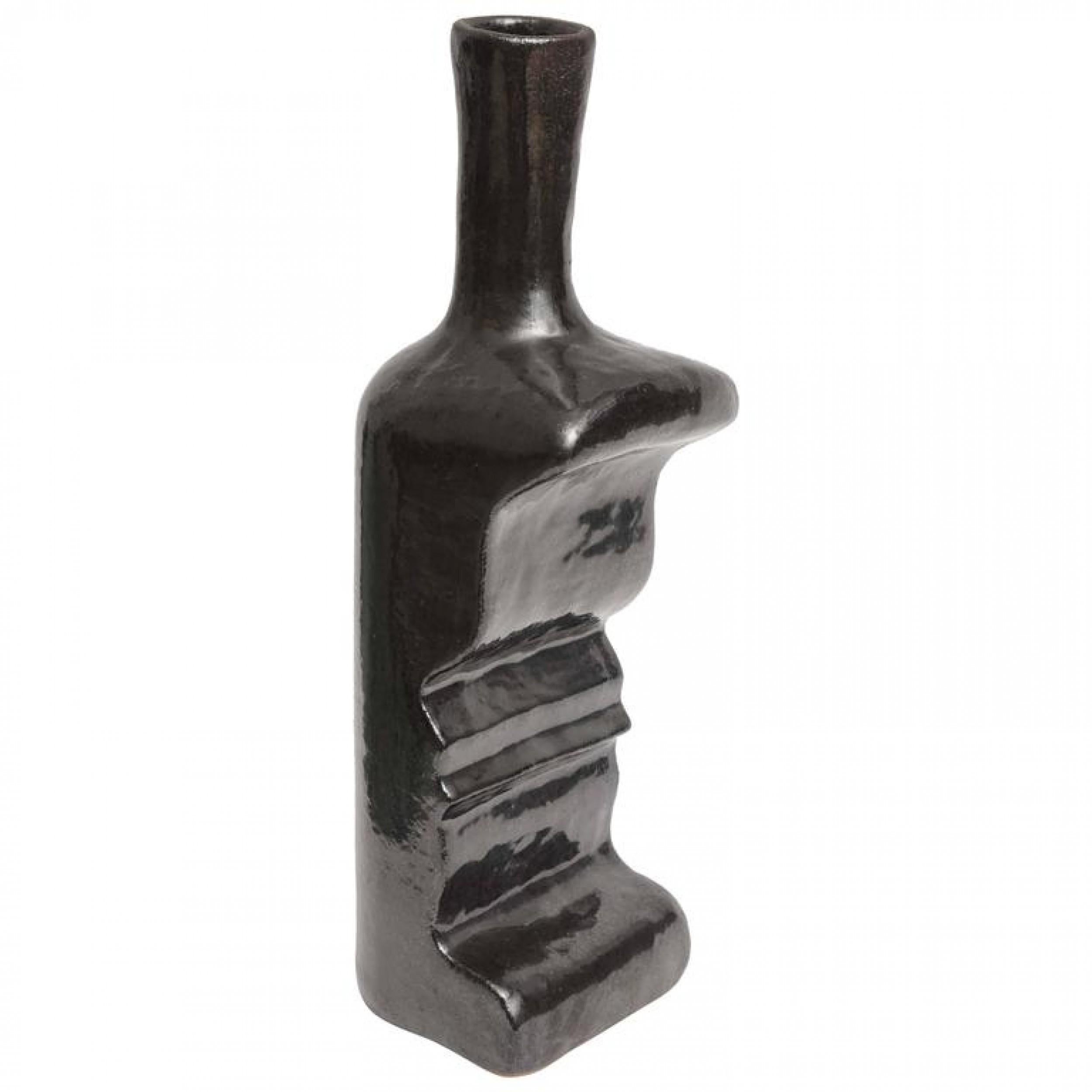 Daric Harvie Amerikanische moderne schwarze Keramikvase/Skulptur aus Daric