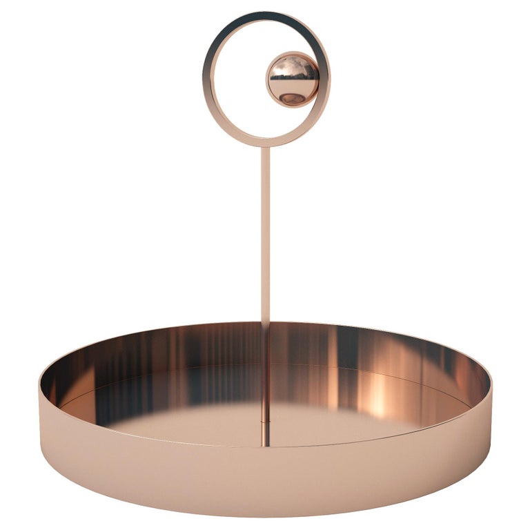 Dariel Studio off the Moon Tray in Brass with Pink Copper Finish for Cappellini For Sale