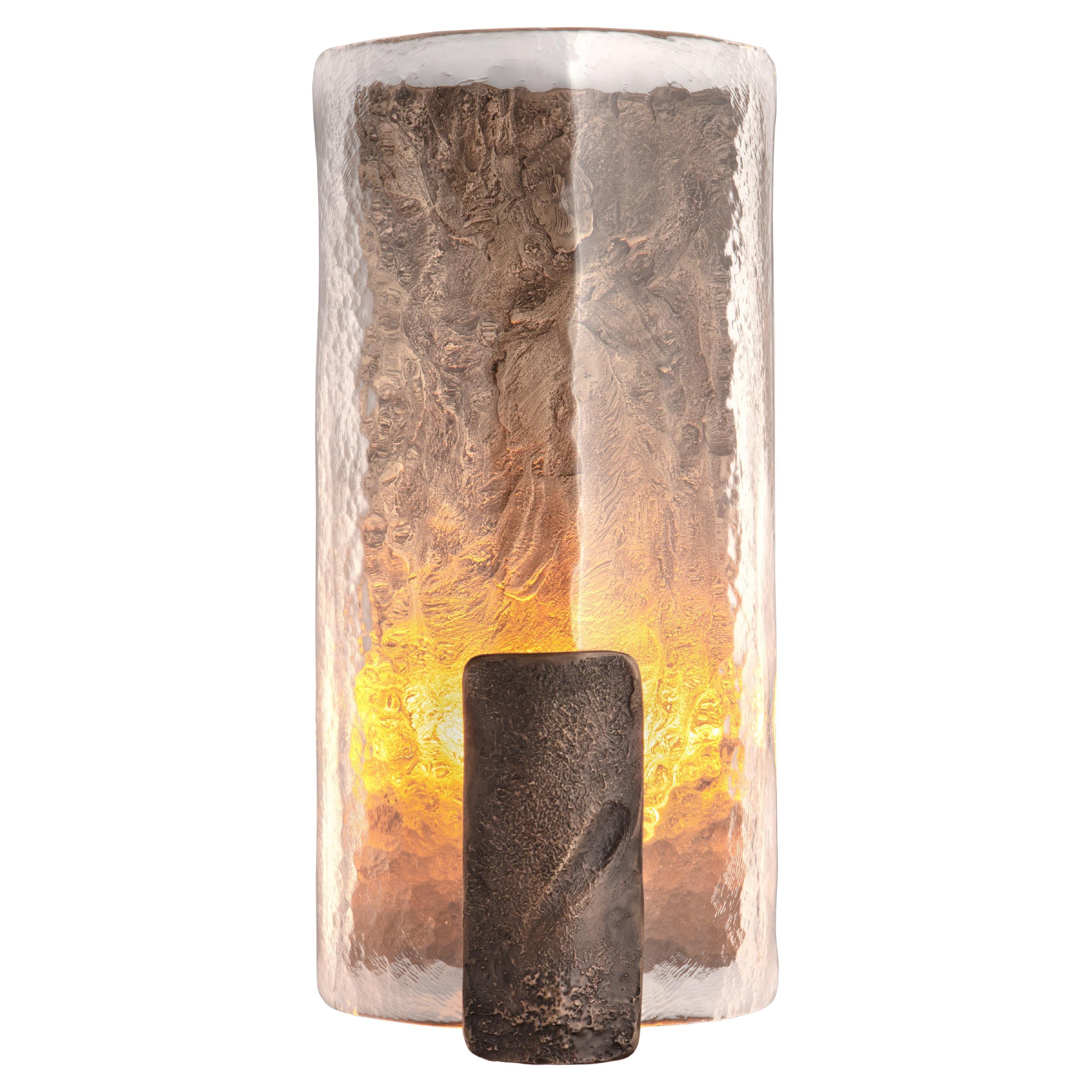 Darien Sconce - cast bronze and Murano glass  For Sale