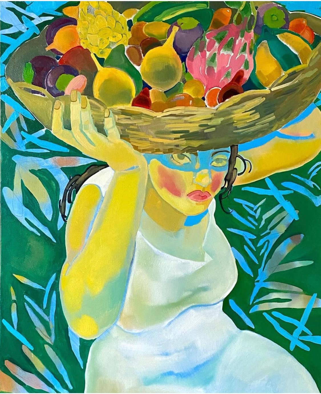 Girl with a basket, 60x80cm - Art by Darika Bakeeva
