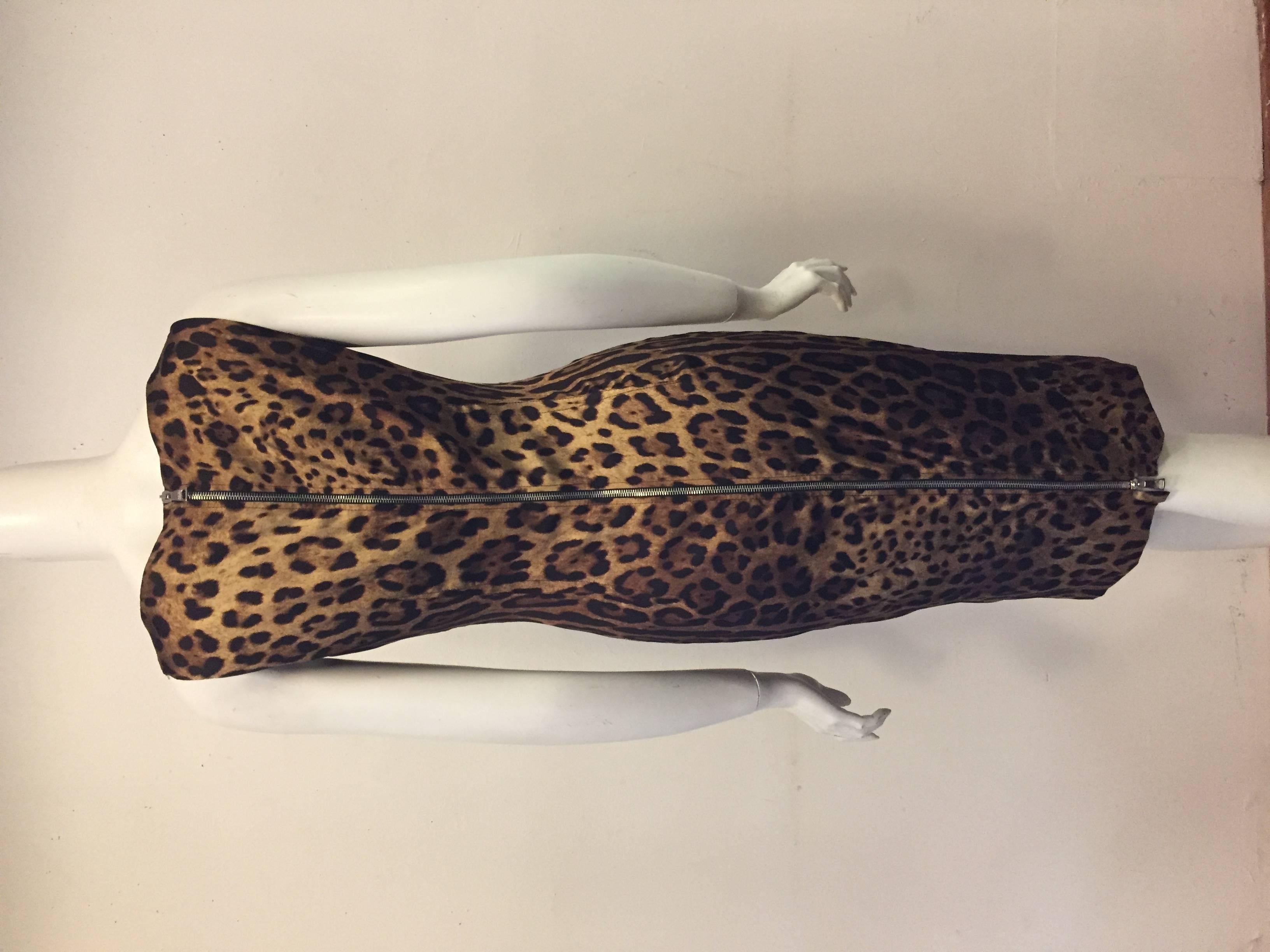 Black Daring Dolce & Gabbana Leopard Print Sheath Dress