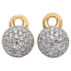Dario Boucles d'oreilles dôme en or jaune 18 ct 3.3tcw diamant