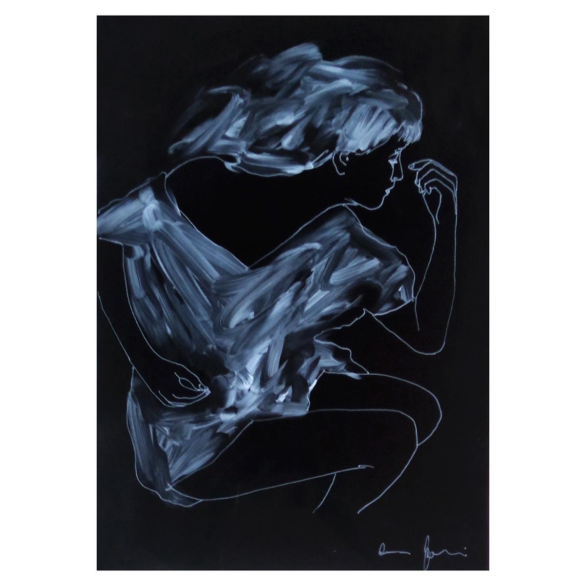 Dario Agrimi Nude Painting - Diafanie  Figurative Drawing (Black) Woman 