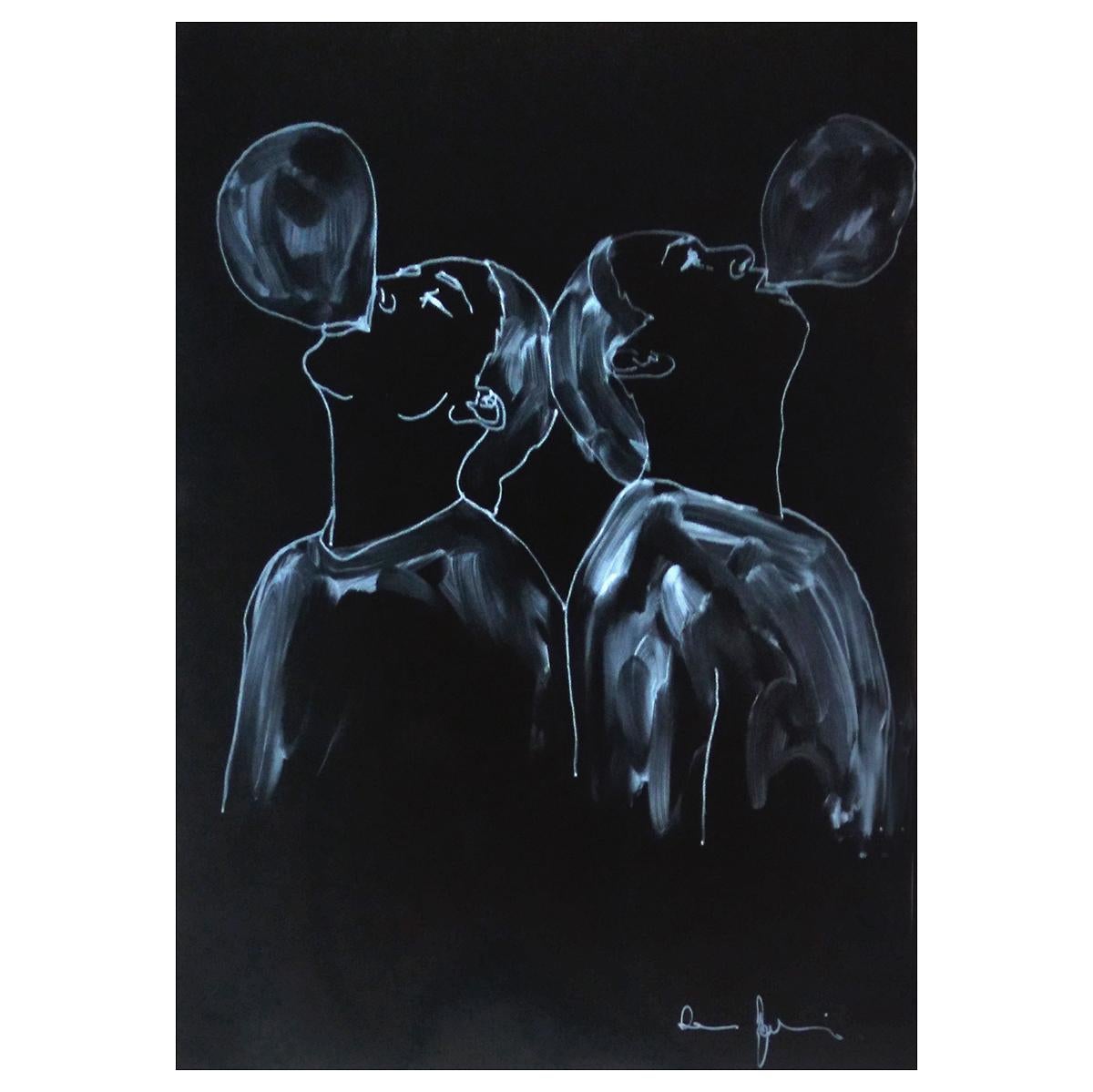 Dario Agrimi Nude Painting - Diafanie  Figurative Drawing (Black)