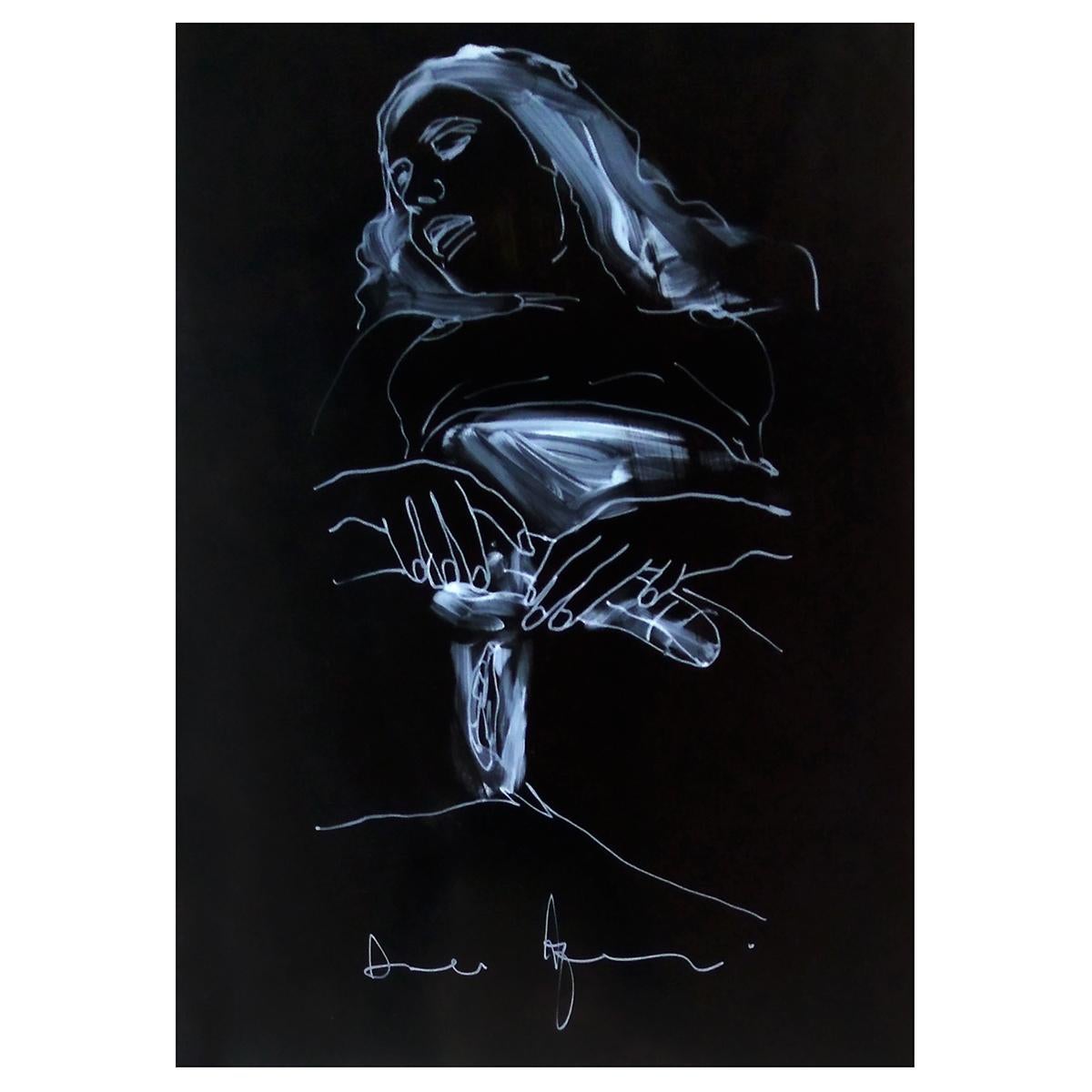 Diafanie (PORN) Figurative Drawing - Mixed Media Art by Dario Agrimi
