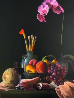 Dario Campanile, título desconocido. Impresionante bodegón con orquídeas rosas