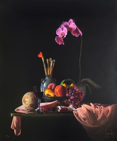 Dario Campanile, "Oggetti Semplici". Stunning still life featuring pink orchids