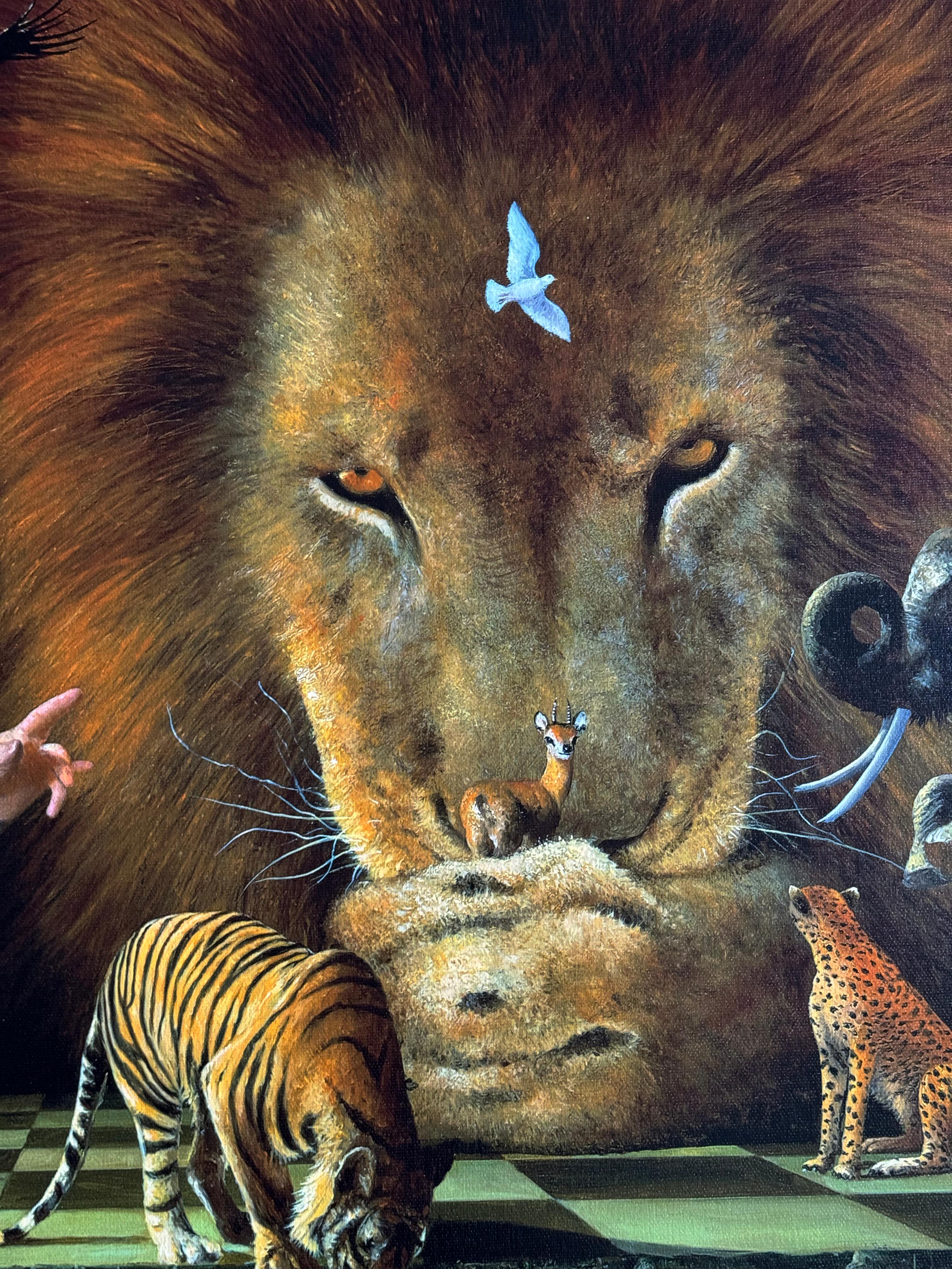 Dario Campanile’s Your Move (1999) symbolic painting that explores humanity For Sale 4