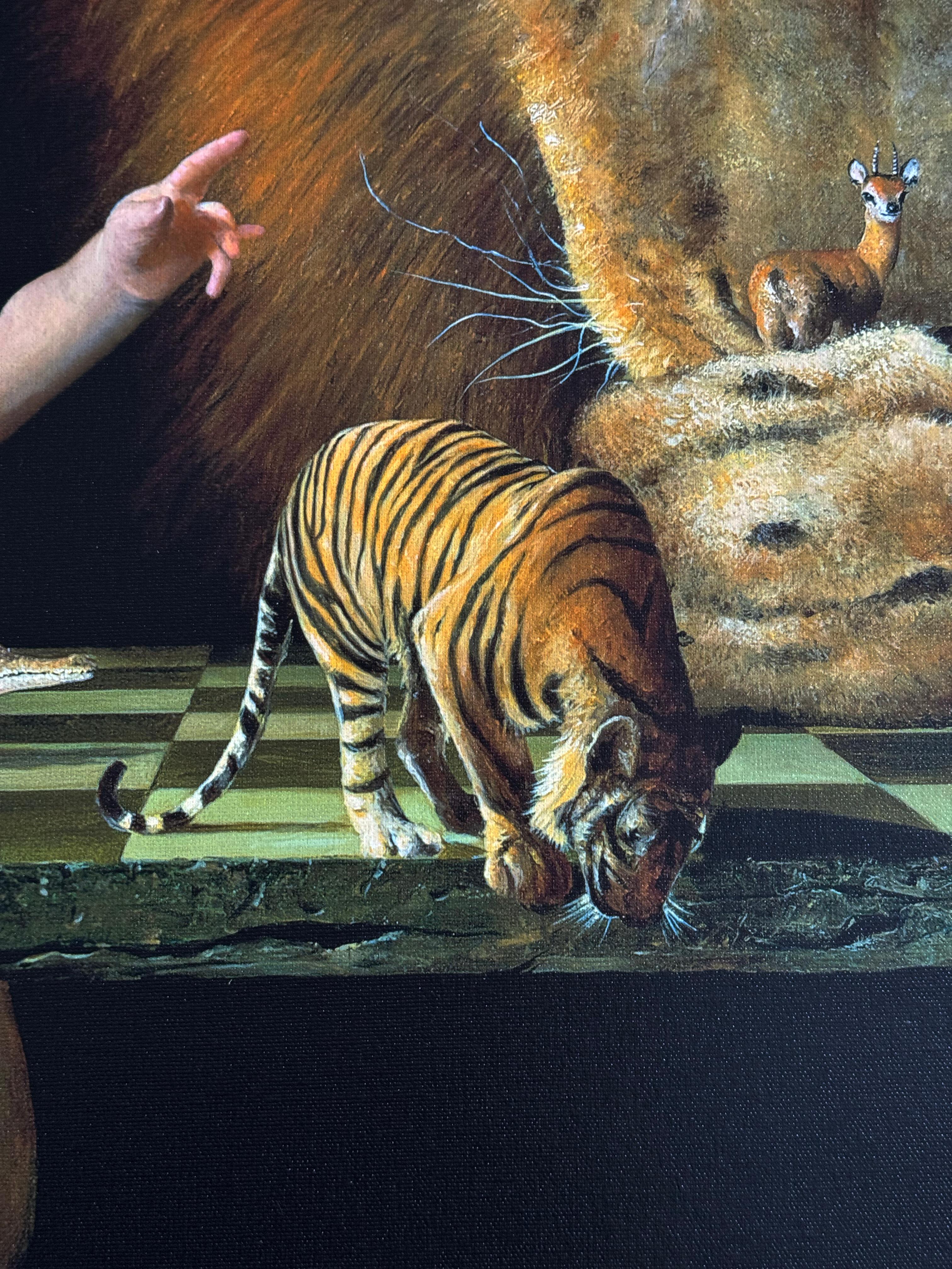 Dario Campanile’s Your Move (1999) symbolic painting that explores humanity For Sale 5