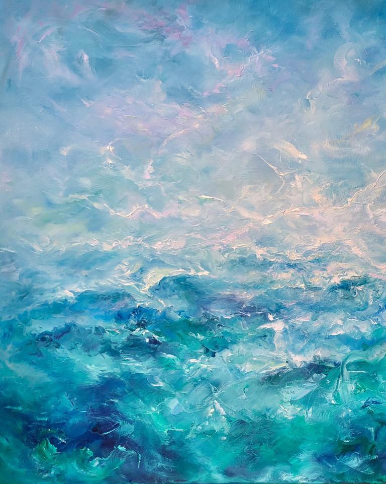 Oceano by Dario Campanile, Abstract Expressionism Oil Painting, 2019 For Sale 1