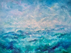 Oceano de Dario Campanile, peinture à l'huile expressionniste abstraite, 2019