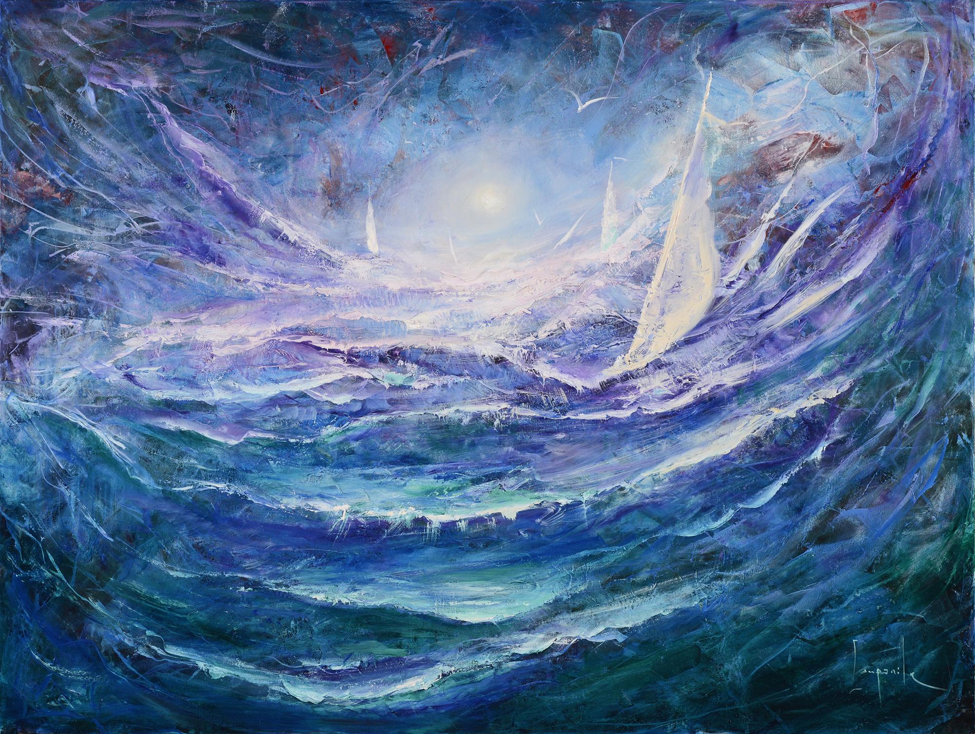 Storm Surge de Dario Campanile, peinture à l'huile expressionniste abstraite, 2013 en vente 6