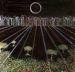 City Versus Nature - Gemälde von Dario Cusani - 1987