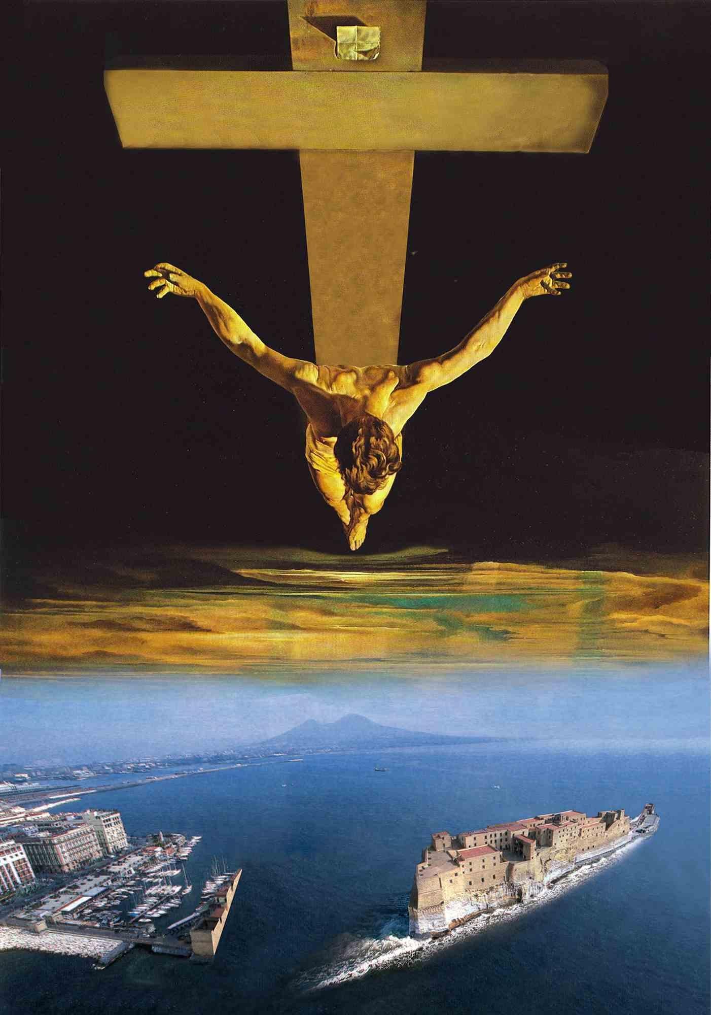 Il Cristo (Dalì) si immerge nell'abisso di... - Tecnica mista di D. A. Cusani - 2024 - Mixed Media Art di Dario Cusani