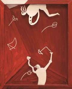 Interno della Terra delle Stringhe - Pittura acrilica di Dario Cusani - 1994
