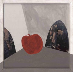 Inneneinrichtung mit großem Apfel – Interno con grande me – Farbe von Dario Cusani – Interno con grande me – 1996