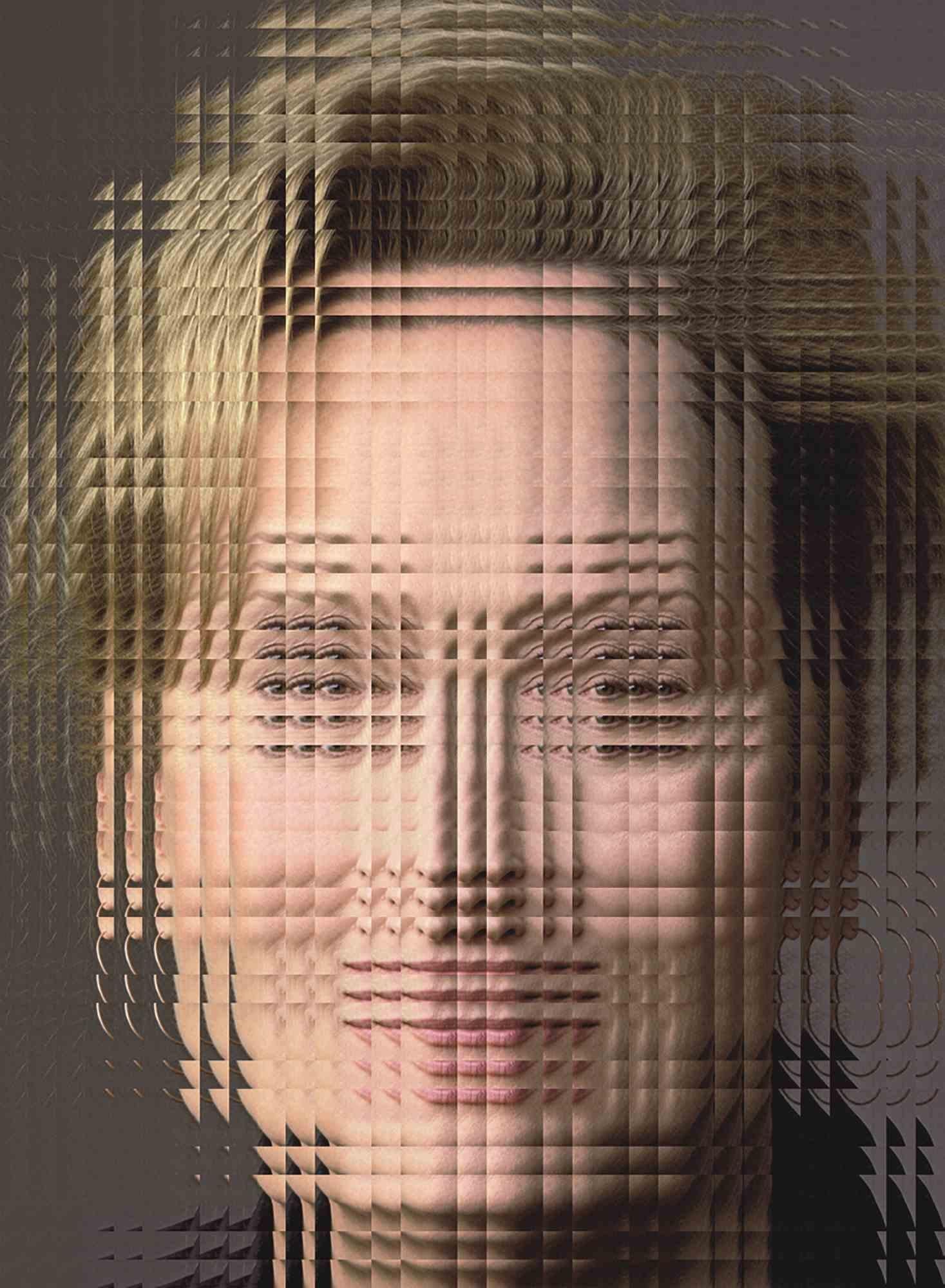 QUESTA OPERA (R:5002) del 2009 dedicata a Maryl (Streep) è uno dei tanti ritratti dedicati a grandi personaggi famosi realizzati con la tecnica del FOTOCOLLAGE. La soluzione finale è arrivata dopo averne sperimentati molti su di me, sulla famiglia e