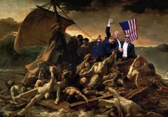 Wounded Trump, Rescued by Migrants from... - Print by Dario Cusani - 2024