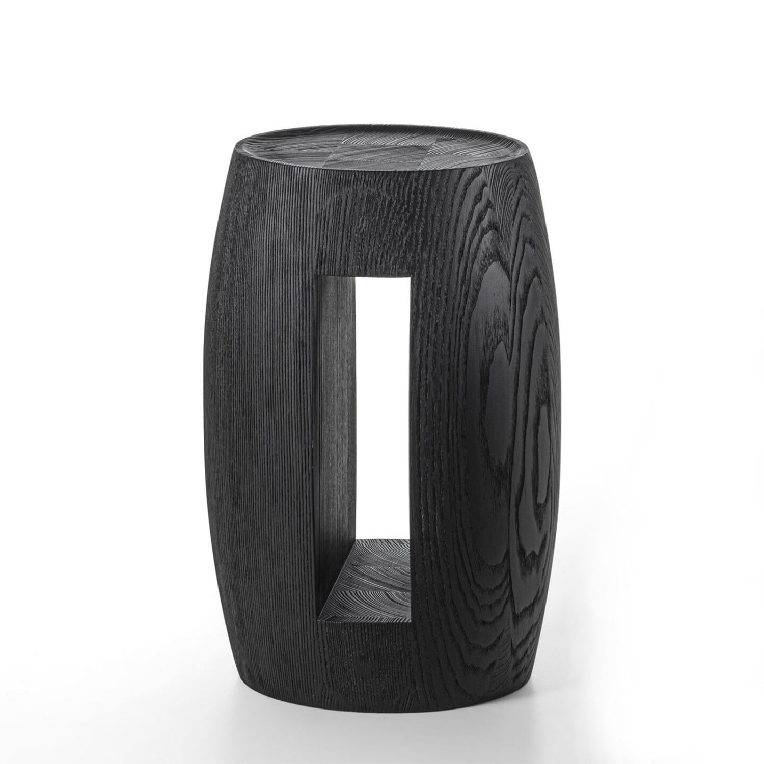 Side Table Dario High with all structure in 
solid ash wood in black stained finish.