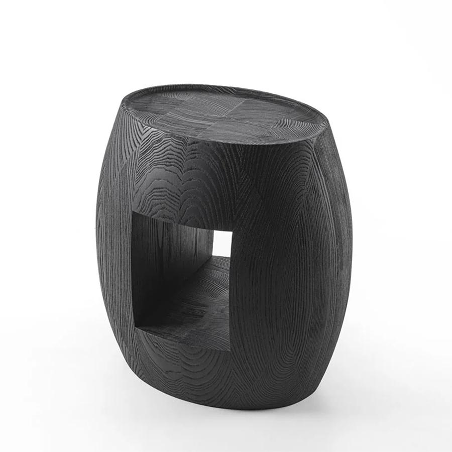 Side Table Dario Large with all structure in 
solid ash wood in black stained finish.