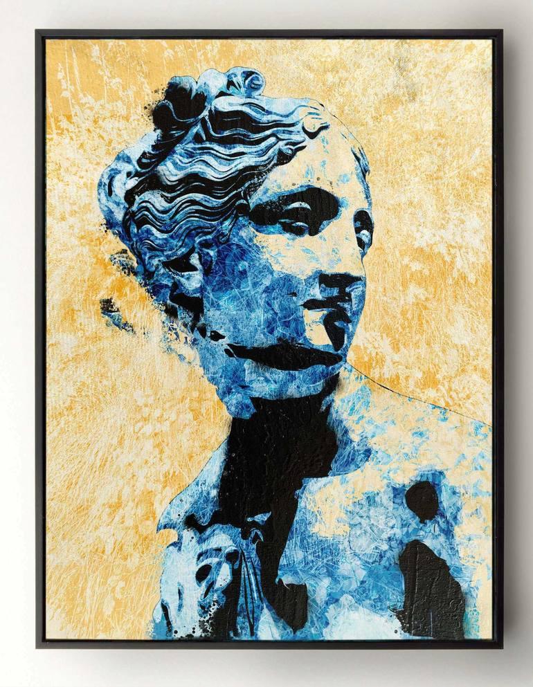 Icono Azul Arte Pop - ESCUELA ITALIANA AUC - Painting de Dario Moschetta
