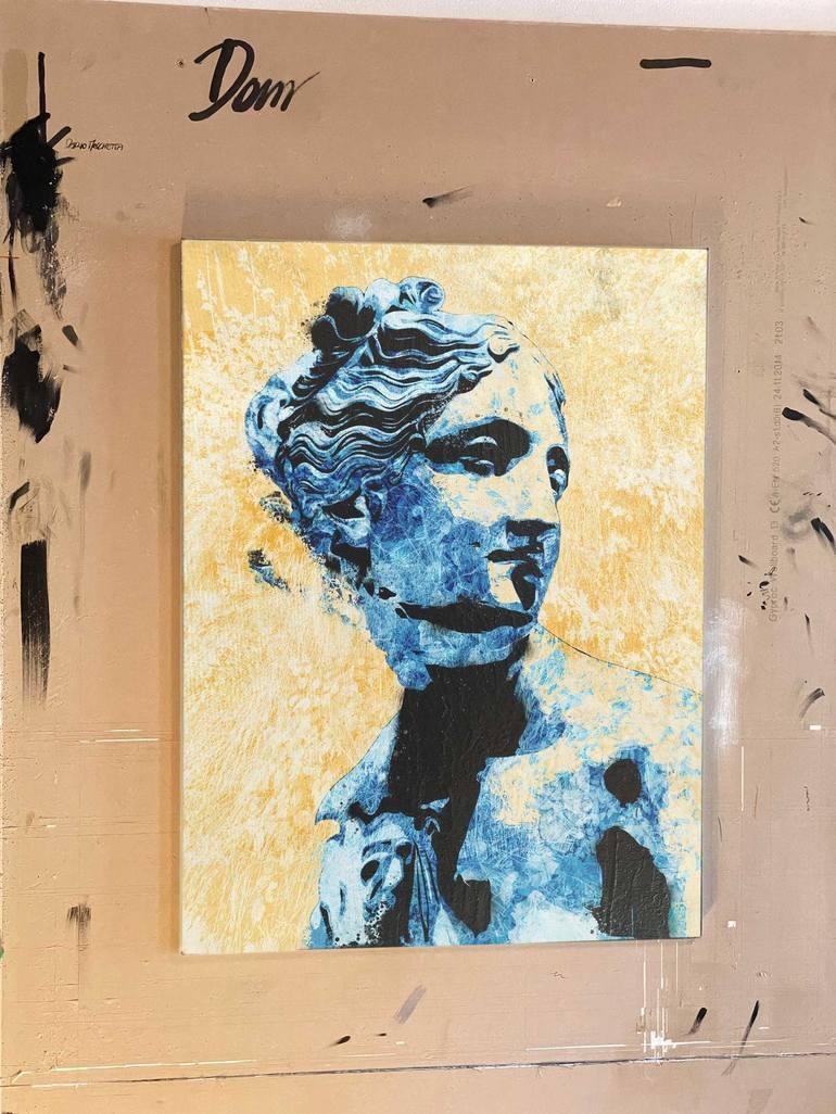 Icono Azul Arte Pop - ESCUELA ITALIANA AUC - Painting Impresionista de Dario Moschetta