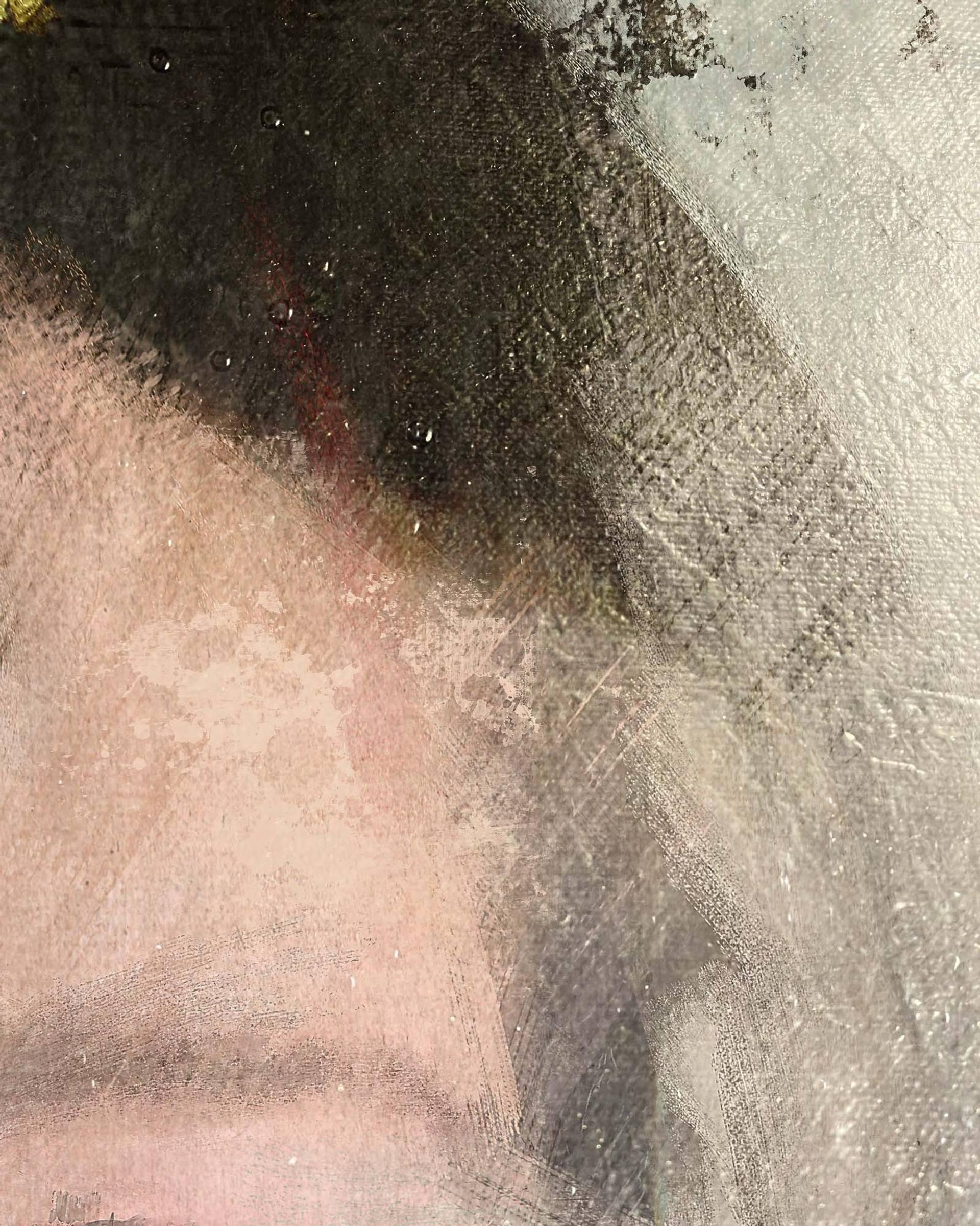 
En tant que sculpture antique, Dario Moschetta crée la force et le mouvement dans cette œuvre d'art. De plus, la technique expérimentale apporte une texture unique à la figure. Les cheveux ondulent le long de la nuque et dynamisent le