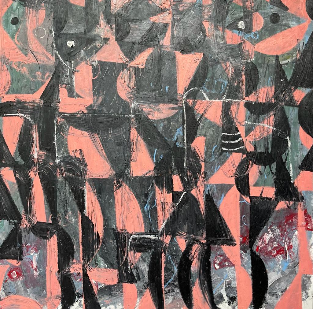 Abstract Painting Dario Sandoval - Danzantes Nocturnos, Art contemporain, peinture abstraite, XXIe siècle