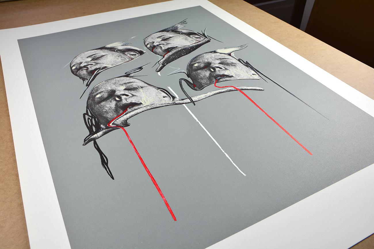 Dario Villalba UNTITLED 3 Limitierter Konzeptualismus Spanische Zeitgenössische Graue Frau im Angebot 1