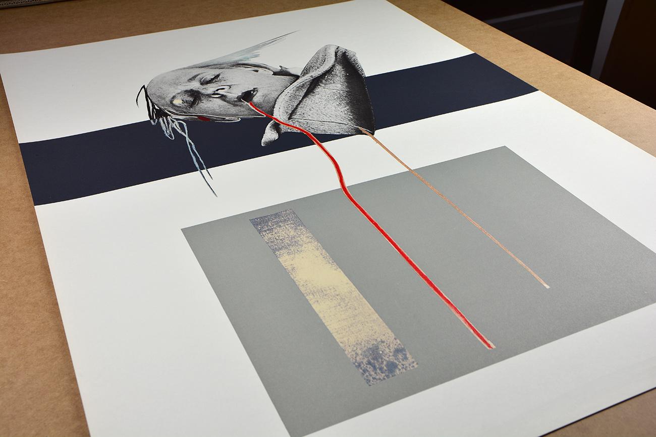Dario Villalba UNTITLED 5 Limitierter Konzeptualismus Spanische Zeitgenössische Graue Frau im Angebot 1