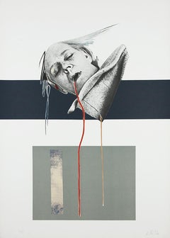 Dario Villalba UNTITLED 5 Limited Conceptualism Spanish Contemporary Grey Woman (en anglais)