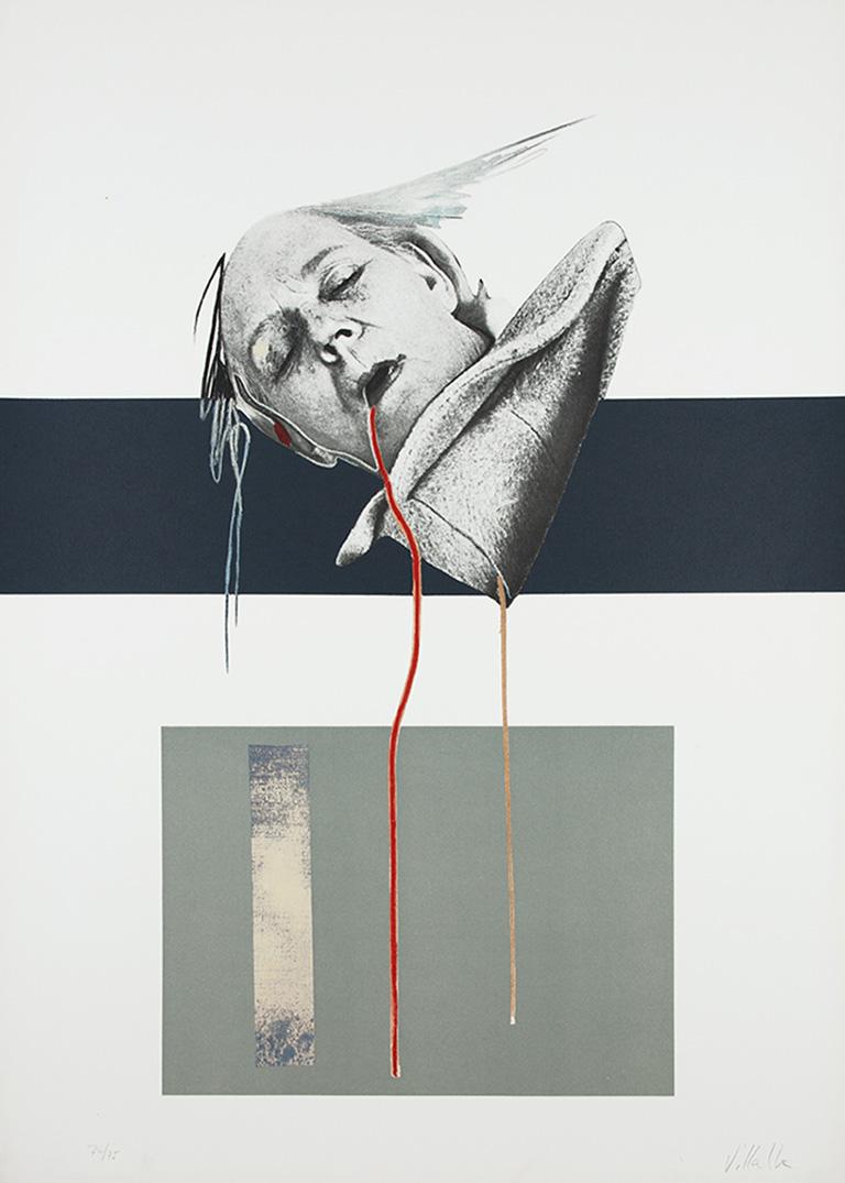 Dario Villalba UNTITLED 5 Limited Conceptualism Spanish Contemporary Grey Woman (en anglais)