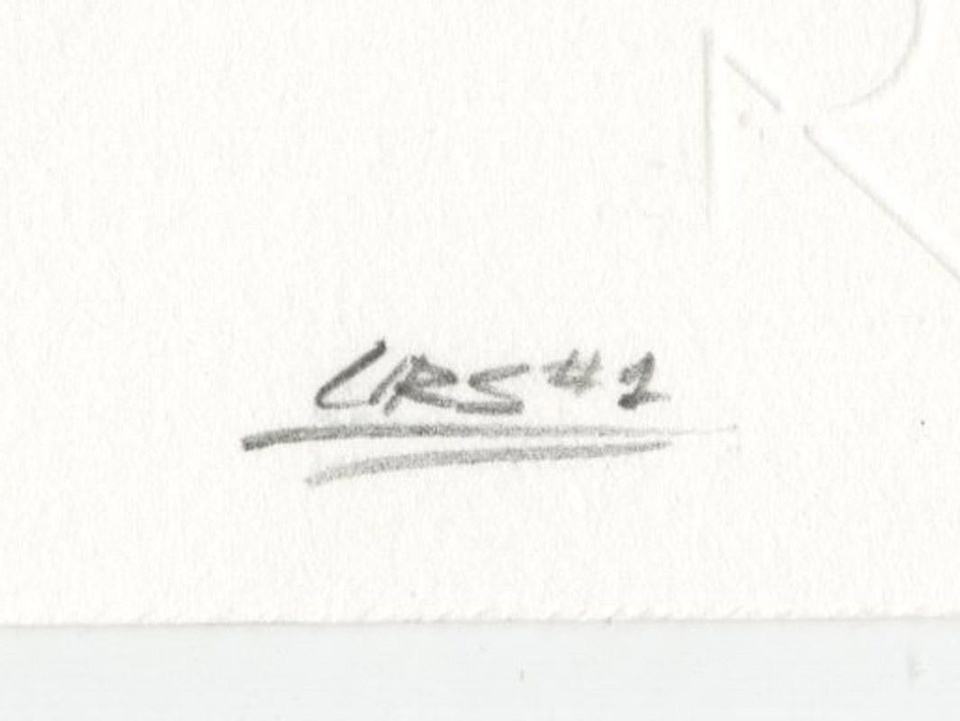 À la recherche d'un nouveau départ 3
Sérigraphie pigmentaire avec coloriage à la main, 2021
Signé avec les initiales de l'artiste dans le coin inférieur droit (voir photo).
Titré dans le coin inférieur gauche (voir photo)
Annoté : 