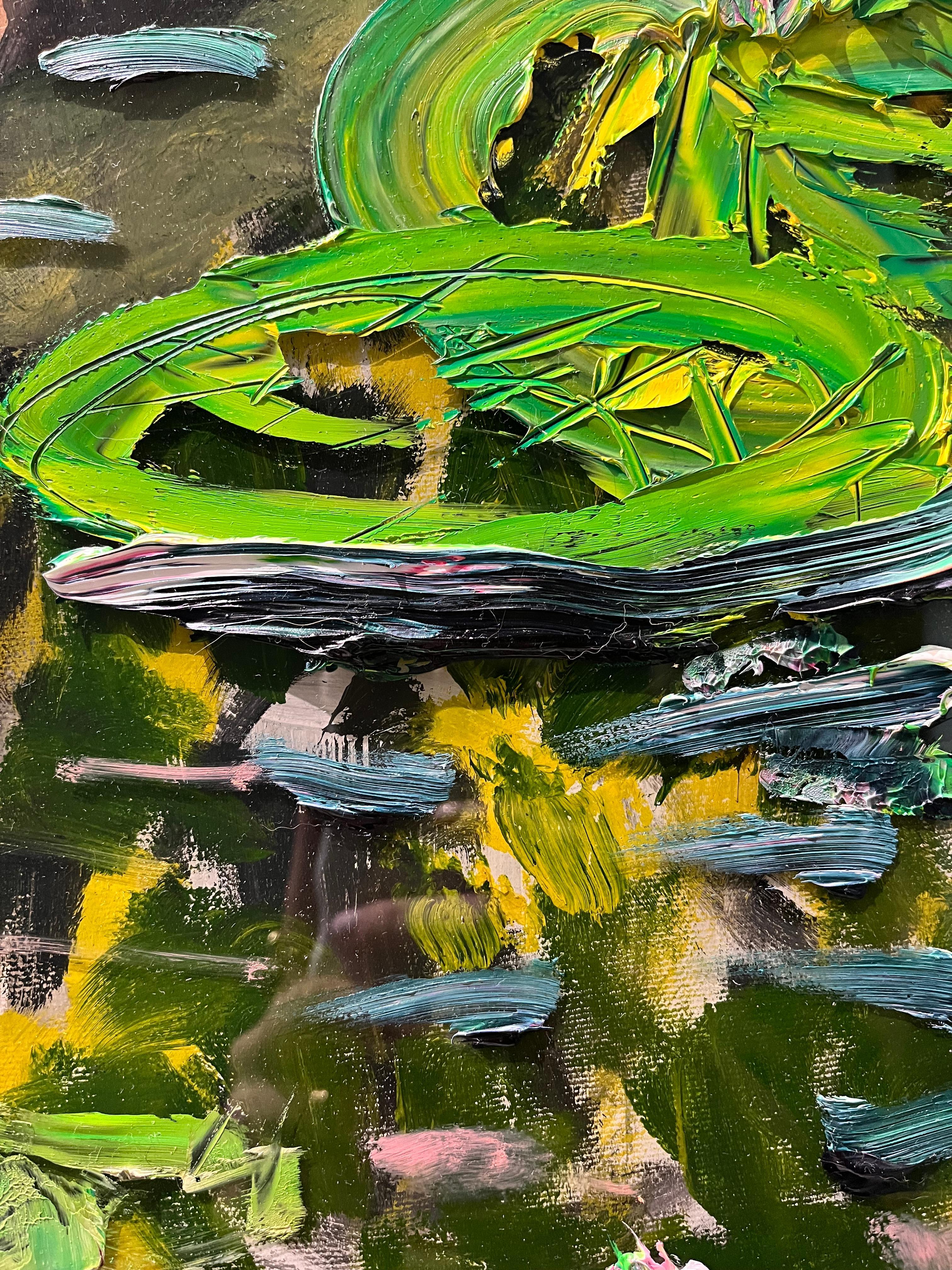 „Boy Reflection“ Reflektion eines Jungen auf der Oberfläche eines Lily Ponds im Angebot 2