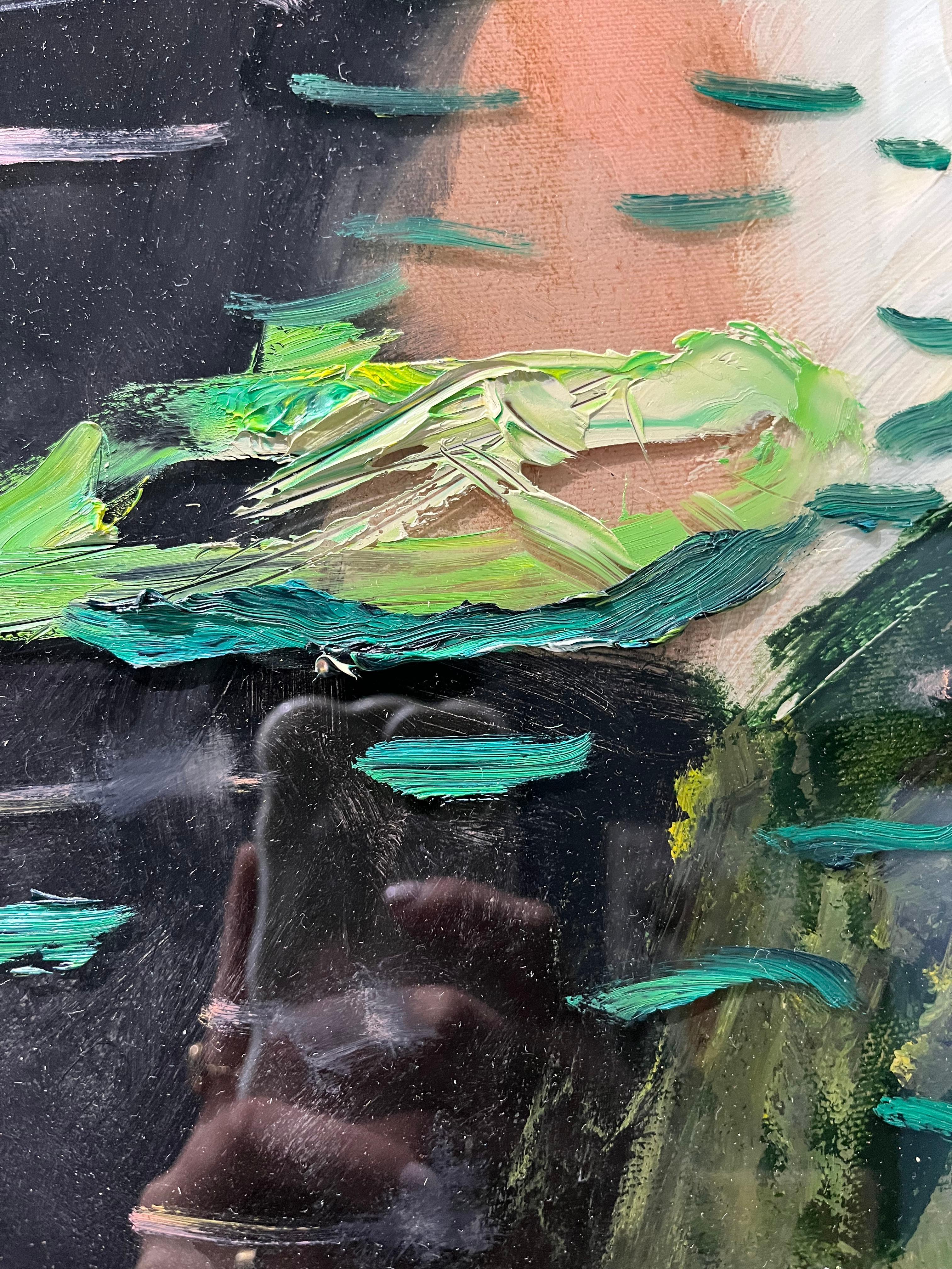 „Boy Reflection“ Reflektion eines Jungen auf der Oberfläche eines Lily Ponds im Angebot 4