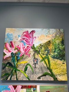 "Costa Rica Rider" Motorcyclist riding through streets of Costa Rica and florals