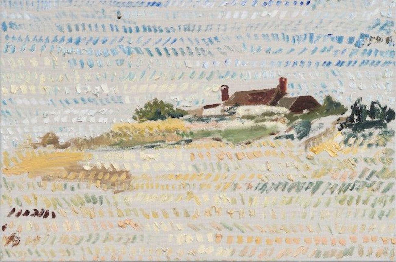 Landscape Painting de Darius Yektai - Casa en la playa de East Hampton