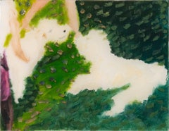 "Labradoodles" dipinto contemporaneo di cani, olio e resina su lino a strati