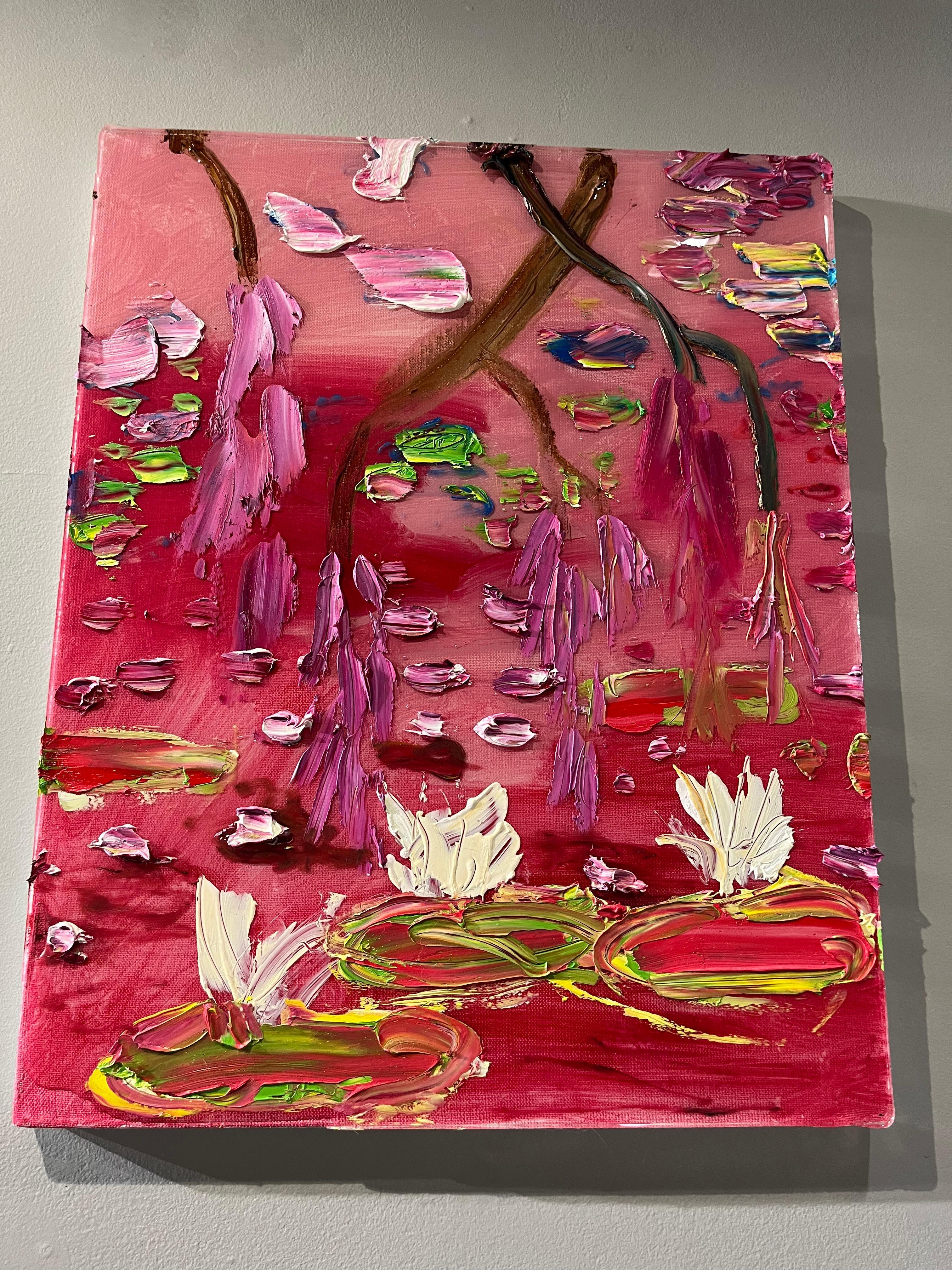 Pink Scarlett Pond - Painting by Darius Yektai