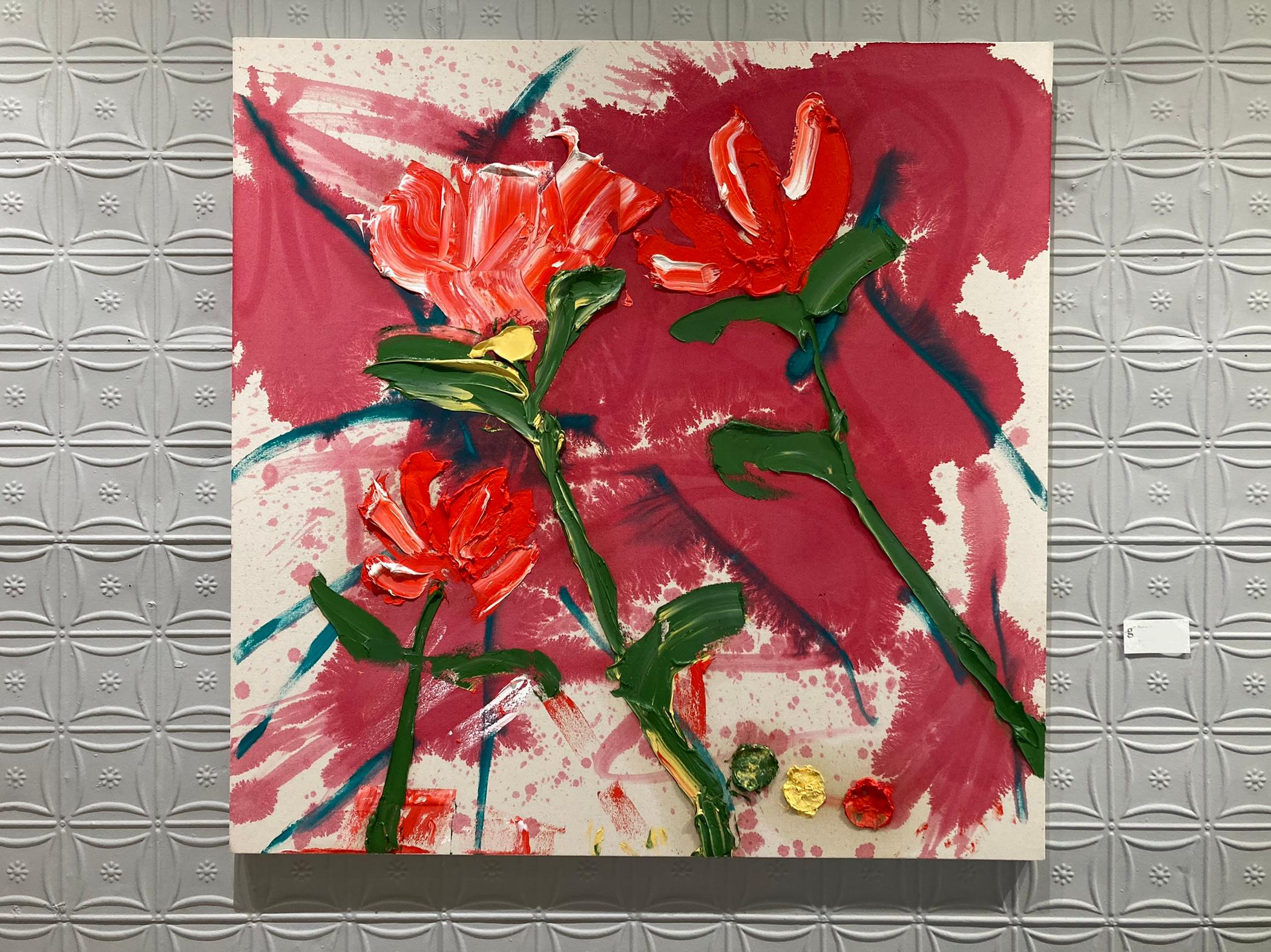 Rojo sobre rojo - Painting de Darius Yektai