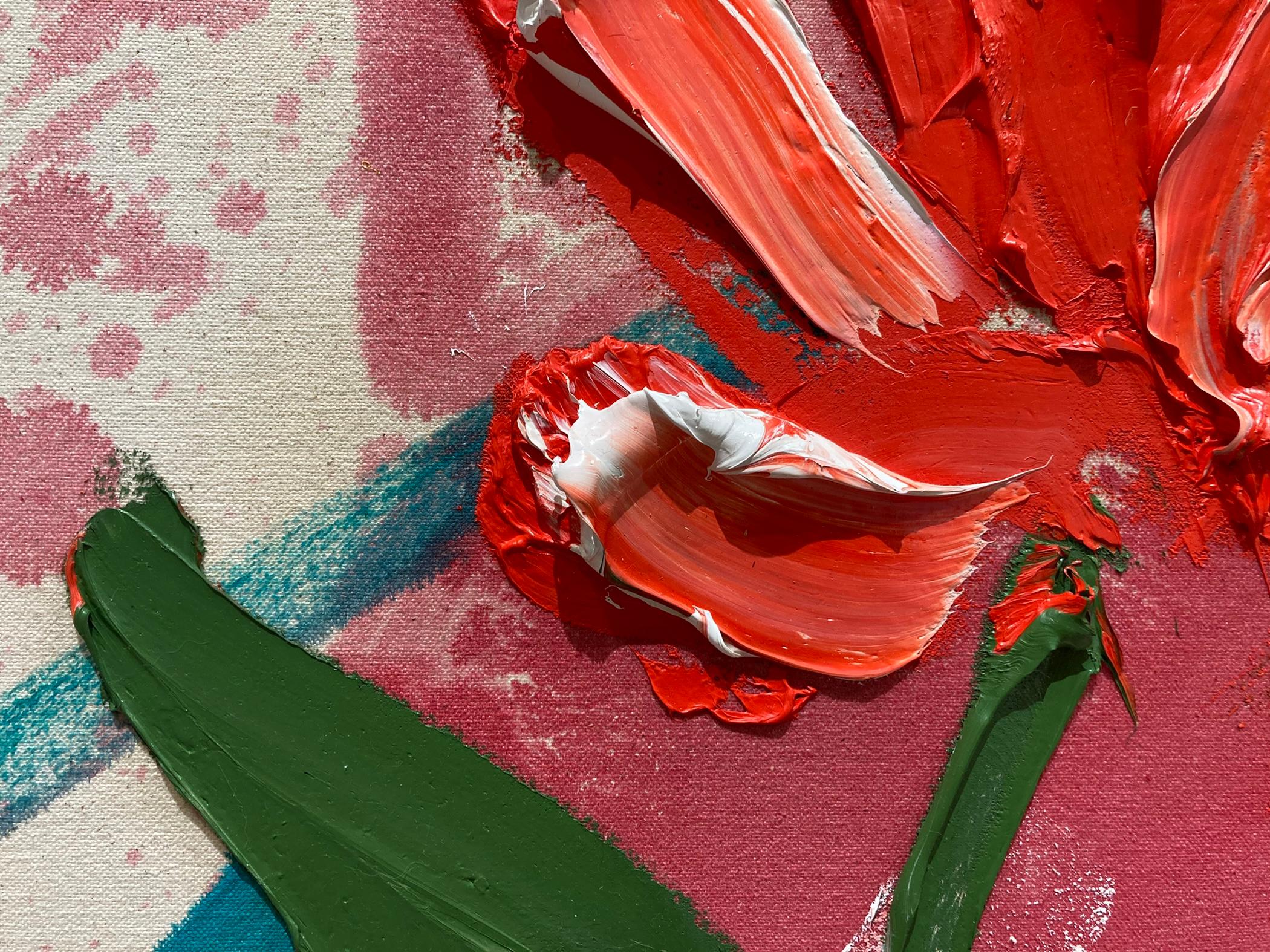 Le rouge sur le rouge - Rouge Abstract Painting par Darius Yektai