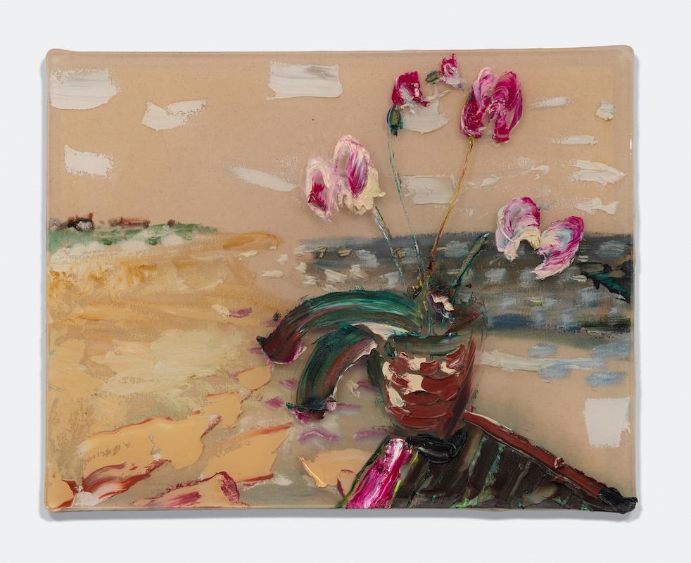 Darius Yektai Abstract Painting - Sag Beach Orchid