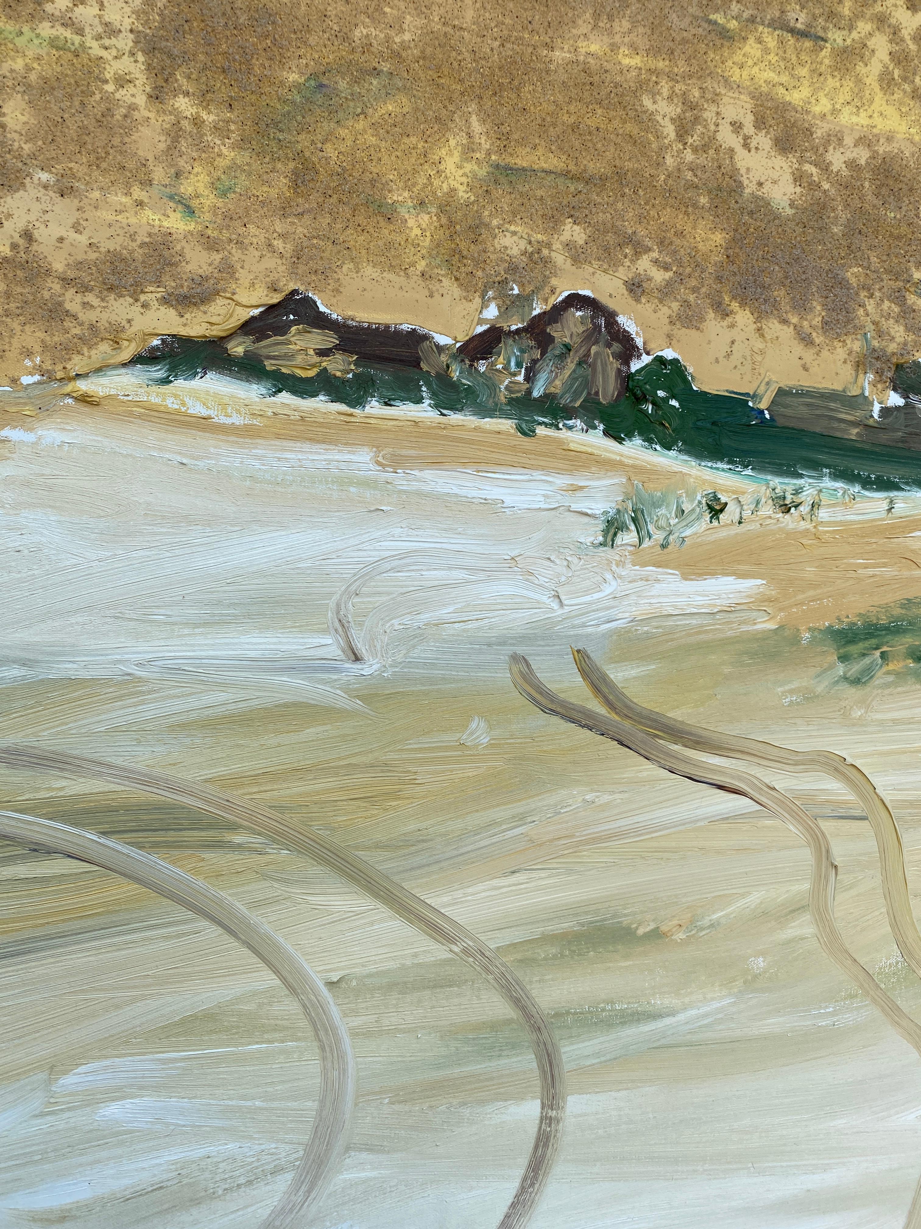 Atardecer arenoso en Scott Cameron - Landscape Painting Beige de Darius Yektai