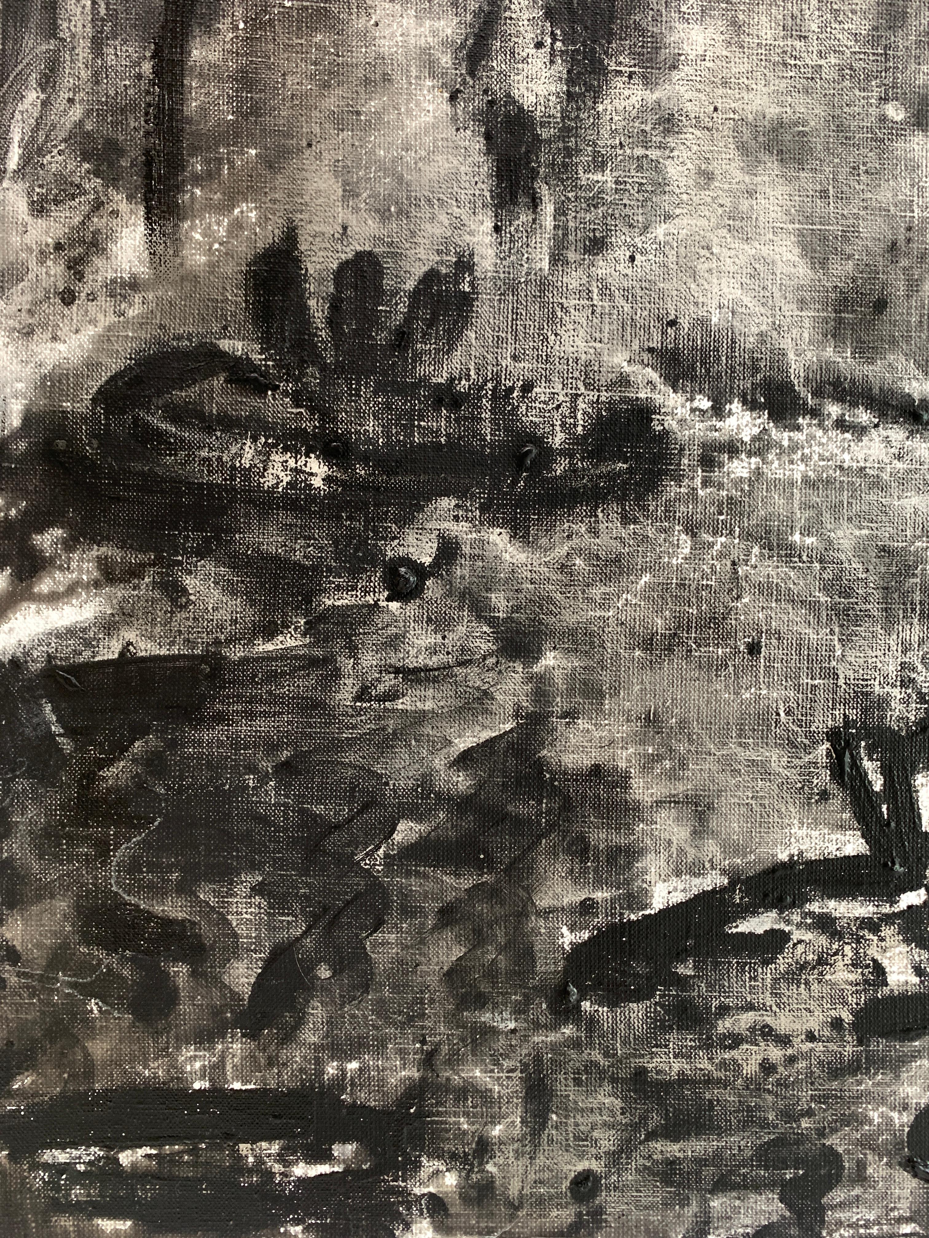 Nenúfares: Después de Monet II - Abstract Painting Gris de Darius Yektai