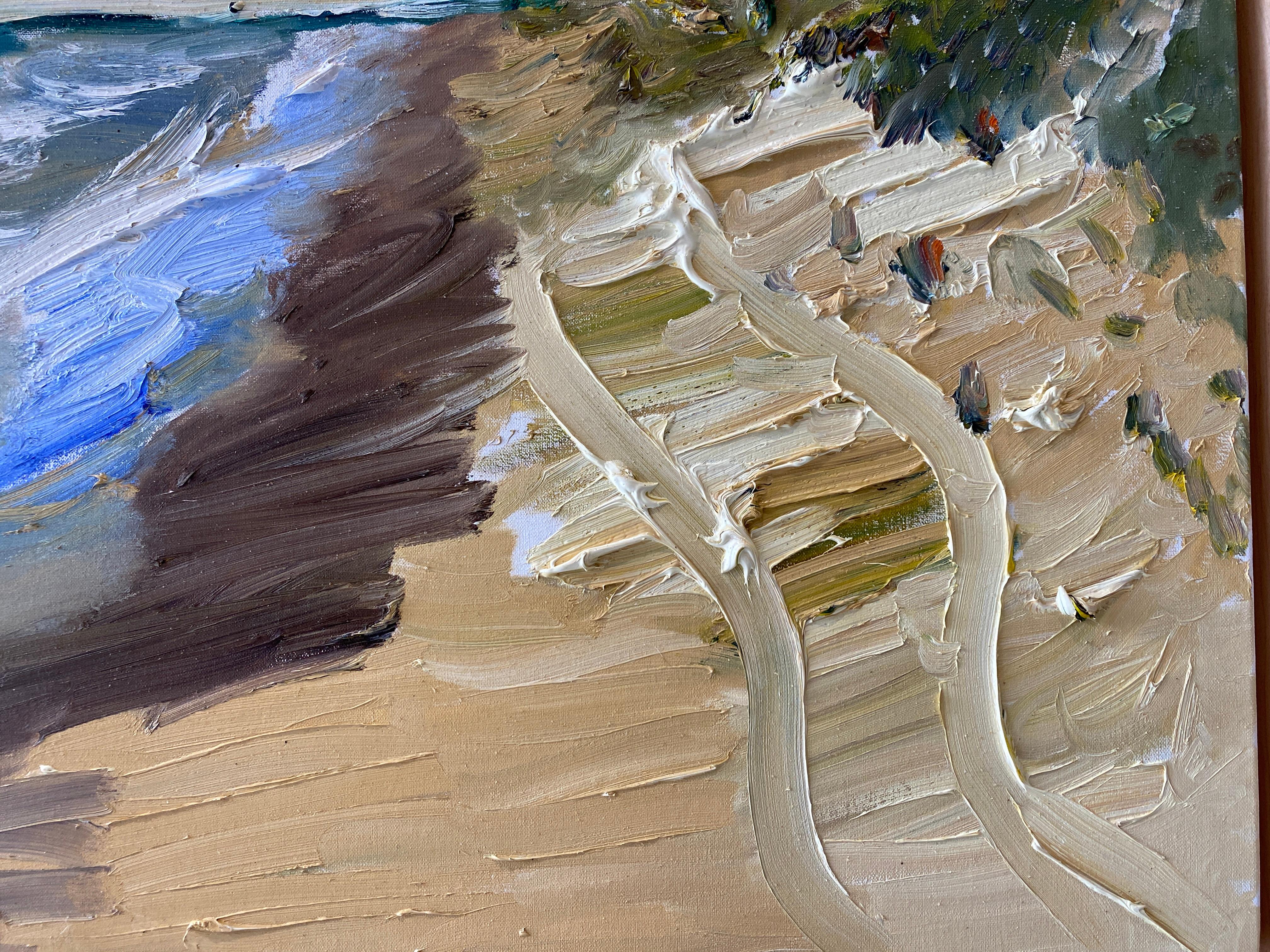 Windgeblasener Sand in Gin Beach (Abstrakter Expressionismus), Painting, von Darius Yektai